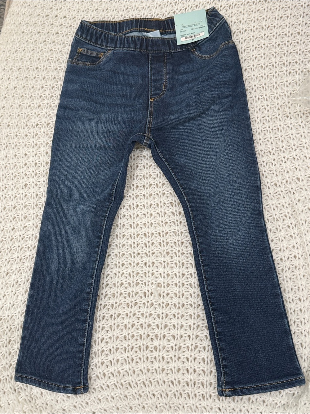 Okie Dokie Toddler & Little Girl Straight Leg Jegging in classic dark wash in 4T